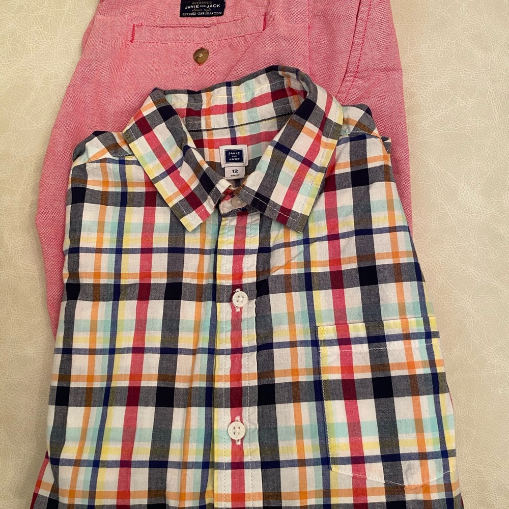 (2) Boy's Multicolor Plaid Shirt by Gap Bundle